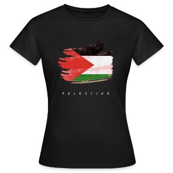 Palestine Palestinian Flag Watercolors - Women's T-Shirt - black - Front - AI Model Female 172 dark (172cm)