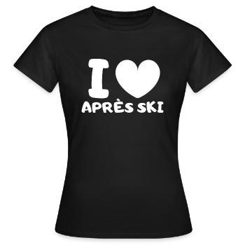 Aprés Ski - Frauen T-Shirt - Schwarz - Vorne - AI Model Female 172 dark (172cm)