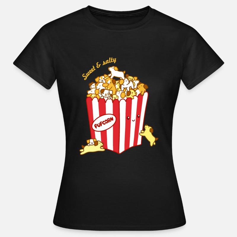 Pupcorn - popcorn dla psa - Koszulka damska - czarny