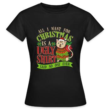 Cadeau de chemise de chat de Noël - T-shirt Femme - noir - Devant - AI Model Female 172 dark (172cm)
