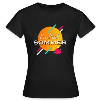 Endlich Sommer - Frauen T-Shirt - Schwarz - Vorne - AI Model Female 172 dark (172cm)