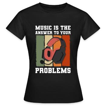 Problème Pas mon problème Je m’en fiche - T-shirt Femme - noir - Devant - AI Model Female 172 dark (172cm)