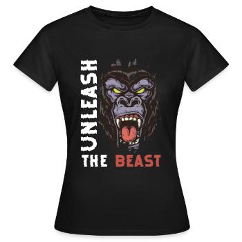 Monkey Primat Schimpanse - Frauen T-Shirt - Schwarz - Vorne - AI Model Female 172 dark (172cm)