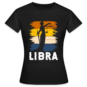 Waage Horoskop Konstellation - Frauen T-Shirt - Schwarz - Vorne - AI Model Female 172 dark (172cm)