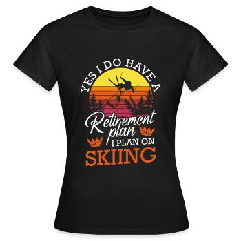 Sports d’hiver Montagne Piste de ski - T-shirt Femme - noir - Devant - AI Model Female 172 dark (172cm)