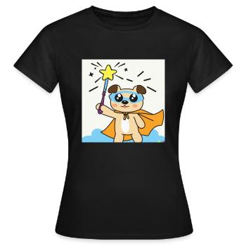 Super chien mignon avec baguette magique pour petits et grands - T-shirt Femme - noir - Devant - AI Model Female 172 dark (172cm)