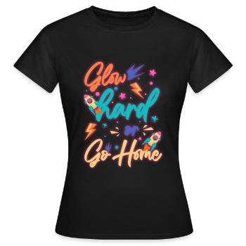 Neon Vintage Cassette Neon Enseignes au néon - T-shirt Femme - noir - Devant - AI Model Female 172 dark (172cm)