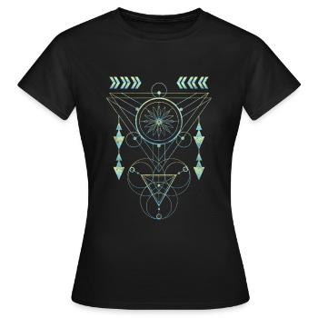 Runen Symbolik Religion Elemente - Frauen T-Shirt - Schwarz - Vorne - AI Model Female 172 dark (172cm)