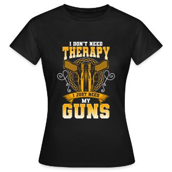 Schützenverein Schießbereich Schütze Schusswaffe - Frauen T-Shirt - Schwarz - Vorne - AI Model Female 172 dark (172cm)