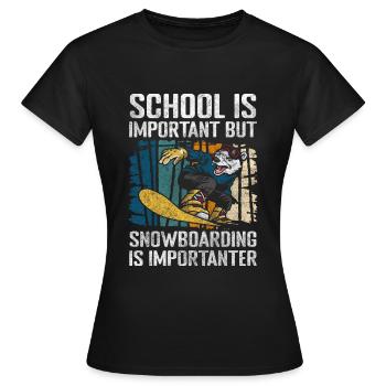 Schnee Piste Sport Winterurlaub - Frauen T-Shirt - Schwarz - Vorne - AI Model Female 172 dark (172cm)