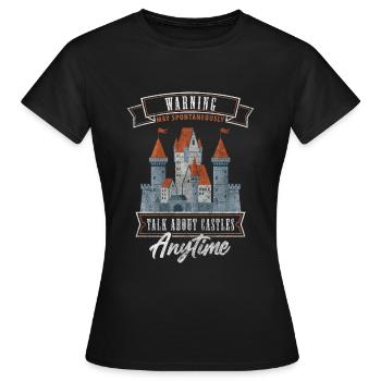 Épée, Château, Royaume, Cheval - T-shirt Femme - noir - Devant - AI Model Female 172 dark (172cm)