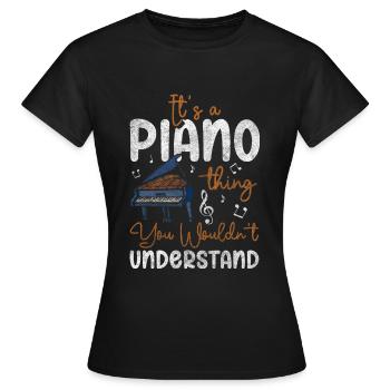 Musique pour piano Musique classique - T-shirt Femme - noir - Devant - AI Model Female 172 dark (172cm)