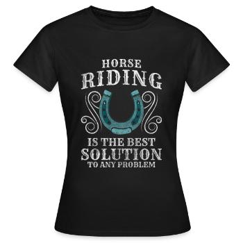 Hest Wild Horseshoe - Dame-T-shirt - sort - Foran - AI Model Female 172 dark (172cm)
