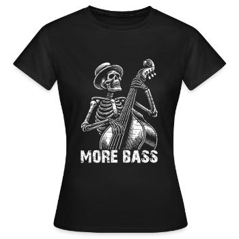 Le squelette joue de la contrebasse - T-shirt Femme - noir - Devant - AI Model Female 172 dark (172cm)