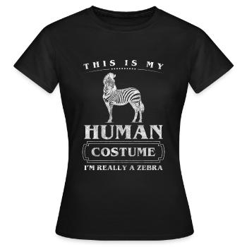 Zebra Nature Steppe Prairie - Women's T-Shirt - black - Front - AI Model Female 172 dark (172cm)