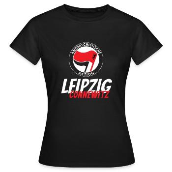 Antifa Leipzig Connewitz - Frauen T-Shirt - Schwarz - Vorne - AI Model Female 172 dark (172cm)