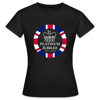 Jubilé de platine - 2022 - Monarchie reine britannique - T-shirt Femme - noir - Devant - AI Model Female 172 dark (172cm)