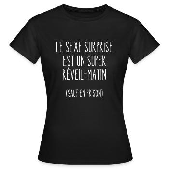 sexe surprise - T-shirt Femme - noir - Devant - AI Model Female 172 dark (172cm)