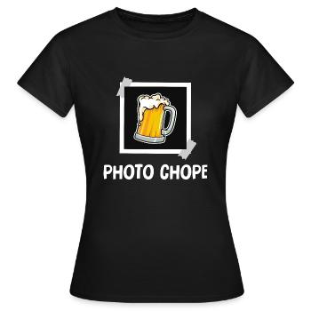 photo chope - T-shirt Femme - noir - Devant - AI Model Female 172 dark (172cm)