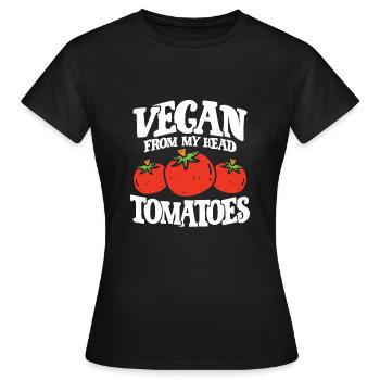 Vegane Kopf Tomaten - Frauen T-Shirt - Schwarz - Vorne - AI Model Female 172 dark (172cm)
