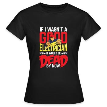 Bon électricien - T-shirt Femme - noir - Devant - AI Model Female 172 dark (172cm)