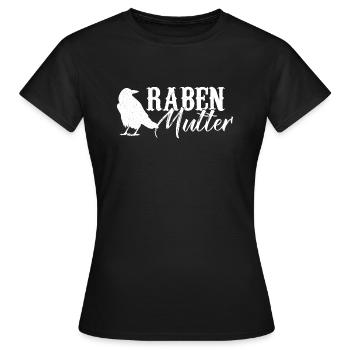Rabenmutter - Vogel Mama Mutter Eltern Schwanger - Frauen T-Shirt - Schwarz - Vorne - AI Model Female 172 dark (172cm)