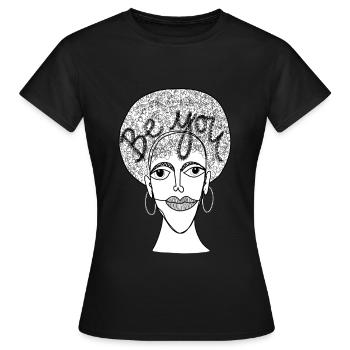 be you streetstyle fashion - Frauen T-Shirt - Schwarz - Vorne - AI Model Female 172 dark (172cm)