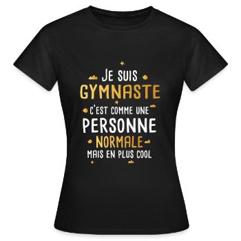 Gymnaste cadeau drôle gymnastique fille - T-shirt Femme - noir - Devant - AI Model Female 172 dark (172cm)