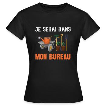 je serai dans mon bureau - T-shirt Femme - noir - Devant - AI Model Female 172 dark (172cm)