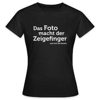 Das Foto macht der Zeigefinger - Frauen T-Shirt - Schwarz - Vorne - AI Model Female 172 dark (172cm)
