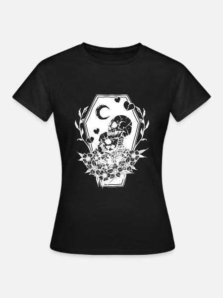 Sarg Liebe Skelette - Frauen T-Shirt - Schwarz