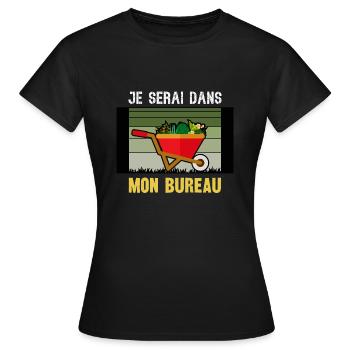 je serai dans mon bureau - T-shirt Femme - noir - Devant - AI Model Female 172 dark (172cm)