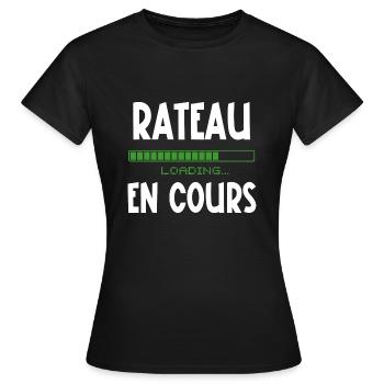 rateau en cours - T-shirt Femme - noir - Devant - AI Model Female 172 dark (172cm)