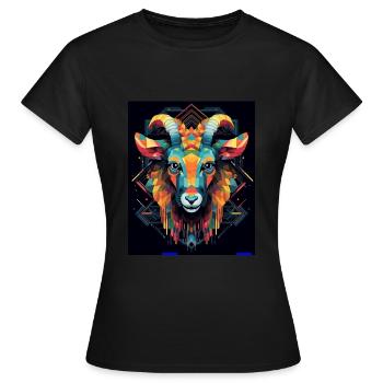 Chromatische Ziege im eckigen Tanz - Frauen T-Shirt - Schwarz - Vorne - AI Model Female 172 dark (172cm)