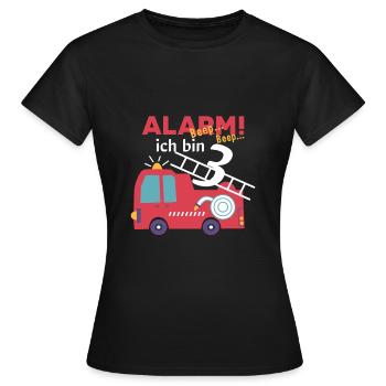 Alarm! Ich bin 3 Feuerwehr Design - Frauen T-Shirt - Schwarz - Vorne - AI Model Female 172 dark (172cm)