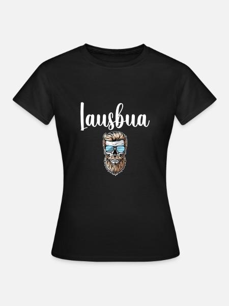 Lausbua Lausbub Lederhosen Trachten - Frauen T-Shirt - Schwarz