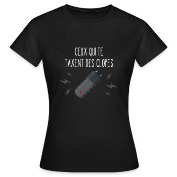 ceux qui taxent des clopes - T-shirt Femme - noir - Devant - AI Model Female 172 dark (172cm)