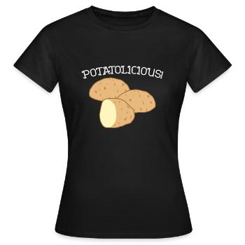Kartoffel, Gemüse, Gesundes Essen, Kartoffel - Frauen T-Shirt - Schwarz - Vorne - AI Model Female 172 dark (172cm)