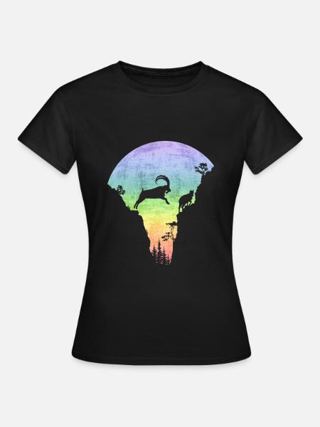 Springender Steinbock - Frauen T-Shirt - Schwarz