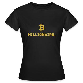 Millionaire. X Bitcoin Millionaire. - T-shirt Femme - noir - Devant - AI Model Female 172 dark (172cm)