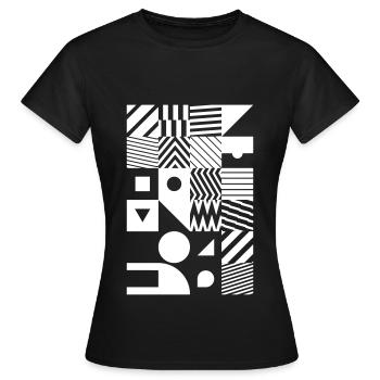Minimal Muster Abstrakt - Frauen T-Shirt - Schwarz - Vorne - AI Model Female 172 dark (172cm)