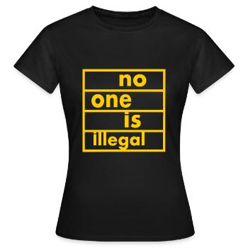 No one is illegal - T-shirt Femme - noir - Devant - AI Model Female 172 dark (172cm)