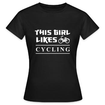 Une fille aime le vélo, la mobilité durable et le - T-shirt Femme - noir - Devant - AI Model Female 172 dark (172cm)