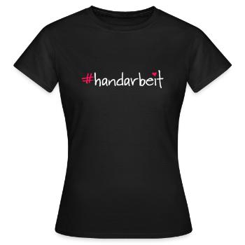 #handarbeit - Frauen T-Shirt - Schwarz - Vorne - AI Model Female 172 dark (172cm)