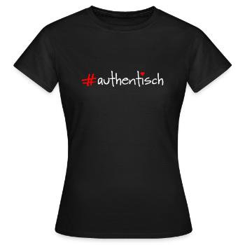 authentisch - Frauen T-Shirt - Schwarz - Vorne - AI Model Female 172 dark (172cm)