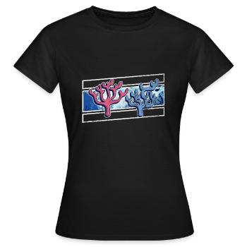 Récifs coralliens, environnement, nature, - T-shirt Femme - noir - Devant - AI Model Female 172 dark (172cm)