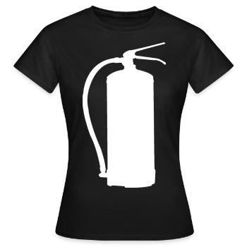 Conception d’extincteur - La sécurité d’abord dans le style - T-shirt Femme - noir - Devant - AI Model Female 172 dark (172cm)