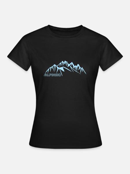 Alpine skiing, downhill skiing, winter holidays in the mountains - Women's T-Shirt - black