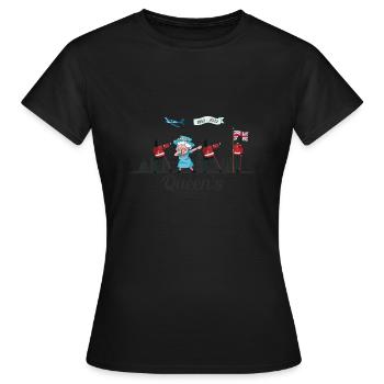 Dabbing British Queen Monarchy Platinum Jubilee - Women's T-Shirt - black - Front - AI Model Female 172 dark (172cm)