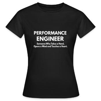 Performance Engineer - Women's T-Shirt - black - Front - AI Model Female 172 dark (172cm)